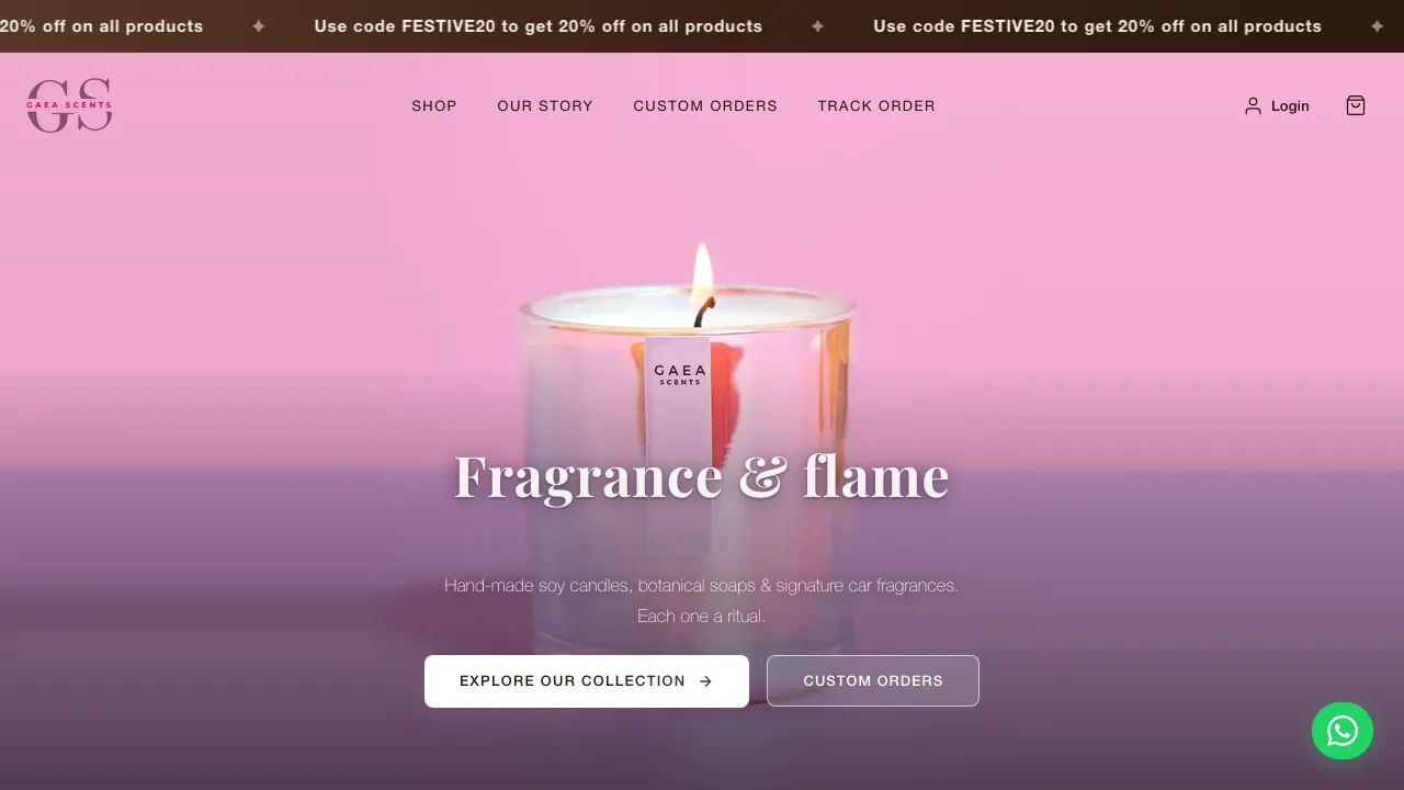 The Gaea Scents website